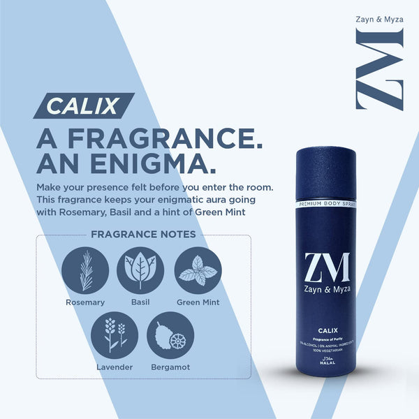 ZM Zayn & Myza Premium Unisex Body Spray 200 ML - Calix