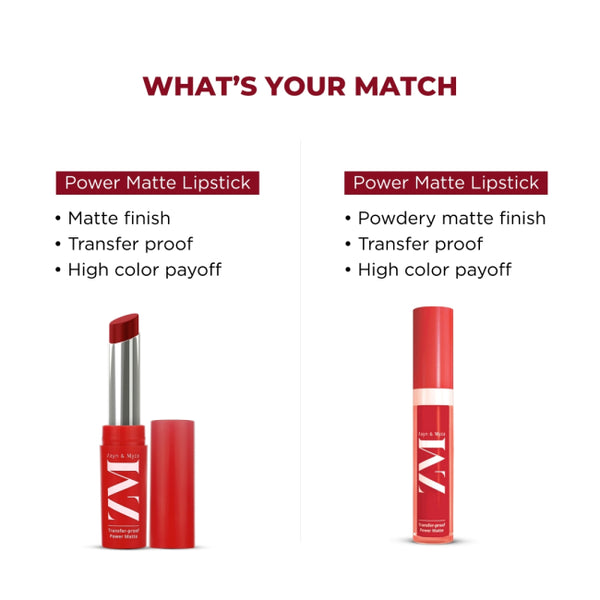 ZM Zayn & Myza Transfer Proof Power Matte Lipstick 3.2 GM