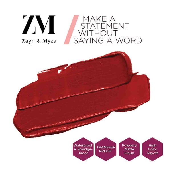 ZM Zayn & Myza Transfer Proof Power Matte Lip Color 6 ML